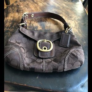 Coach brown small signature satchel bag